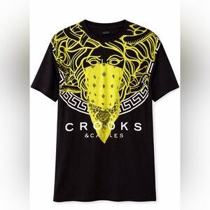 Crooks & Castles Black Tee with Yellow Graphic